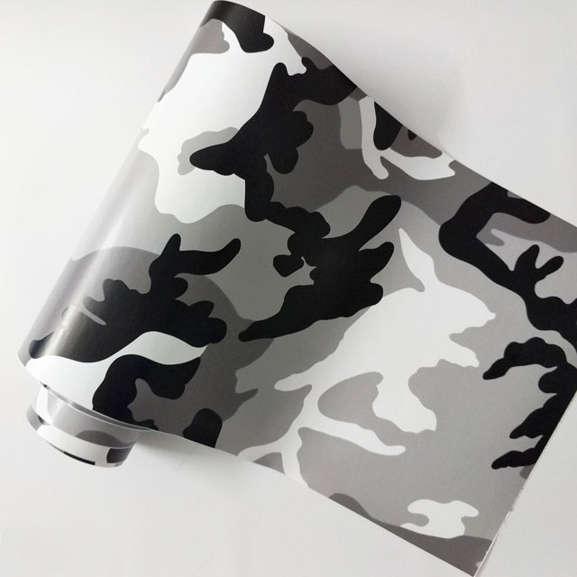 Lecimo Film Adh/ésif de Vinyle de Camouflage Noir Blanc Gris Camo Military Moto Scooter Autocollant de Changement de Couleur Wrap 1#