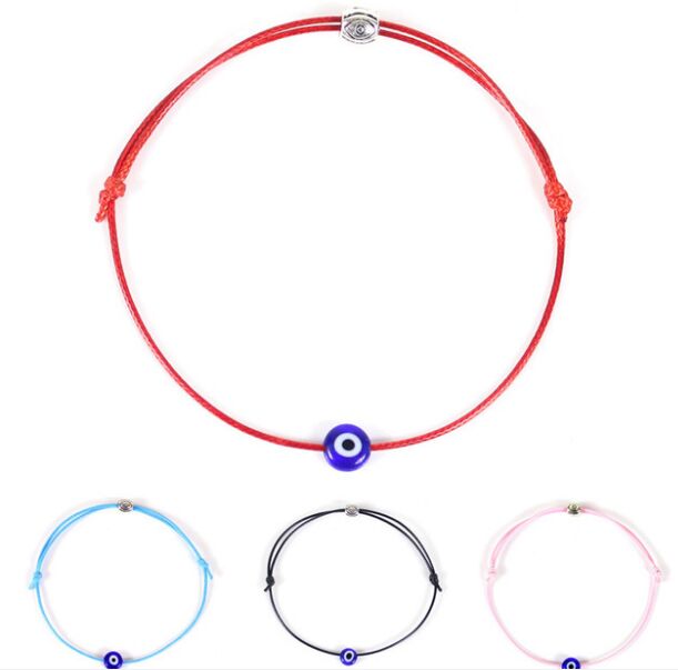 

Free ship 20pcs/lot Lucky Red String Rope Bracelet Black Turkish Evil Eye Charms Braided Bracelets