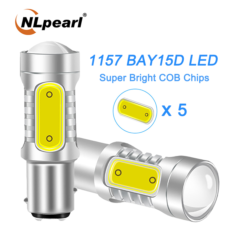 

NLpearl 2x Signal Lamp 1157 BAY15D P21/5W LED Car Reverse Brake Lamp COB P21W BA15S LED 1156 BAU15S Auto Turn Signal Light 12V, As pic
