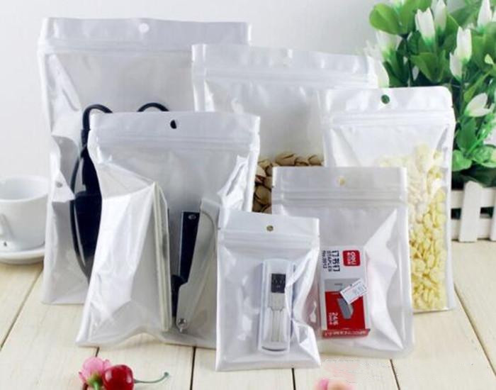 

Best Quality Clear + white pearl Plastic Poly OPP packing Retail Packages Jewelry food PVC plastic bag many size available