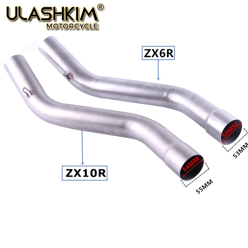 

Motorcycle Exhaust Escape Muffler Middle Contact Pipe Full System Slip on For ZX 10R ZX10R ZX-10R 2008 2009 2010 Q