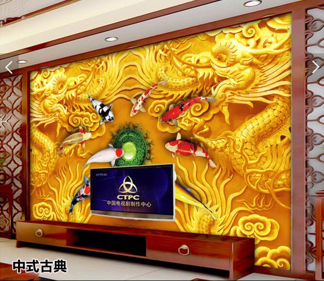 

3d wall paper for living room custom photo Chinese embossed dragon background wall home decor 3d wall murals wallpaper for walls 3 d, Non-woven wallpaper