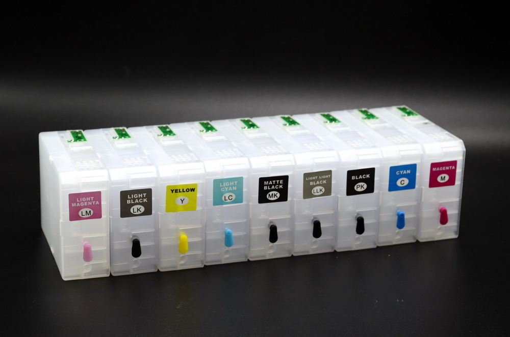 

9-Color-set 80ml Empty T8501-T8509 Refillable ink cartridge for Epson SureColor P800 printer With Auto Reset Chip