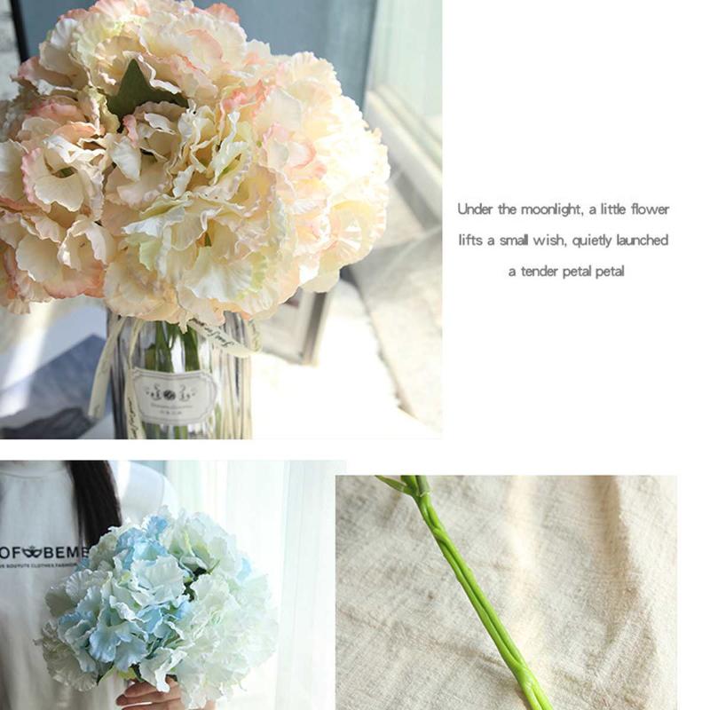 

Artificial flower family party wedding background table crafts flower fake silk bride hydrangea DIY home decoration, White