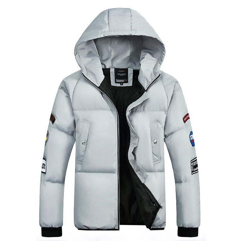 

Winter New Style Plus-sized Thick Short Cotton-padded Clothes Men's Simple Hooded Cotton-padded Clothes, Black