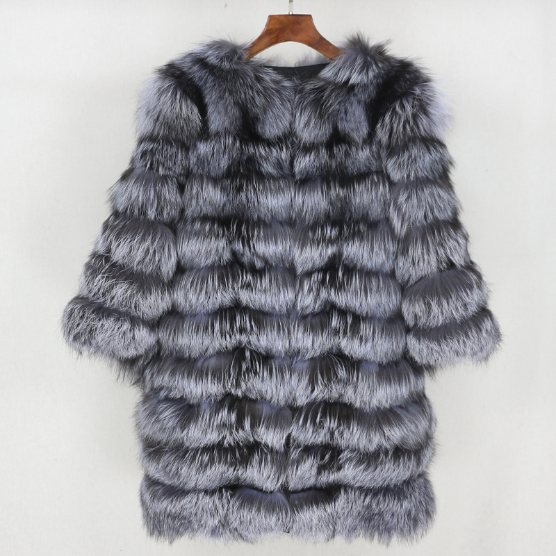 

Luxury Winter Jacket Women 2020 New Long Real Fur Coat Natural Big Fluffy Fur Outerwear Streetwear Thick Warm Three Quarter, Smaller fur style