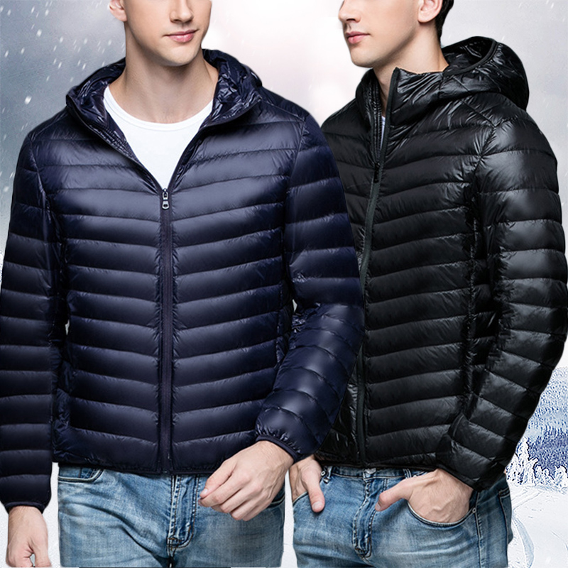 XQS Mens Winter Packable Zipper Front Down Jacket Outwear Puffer Coats ...