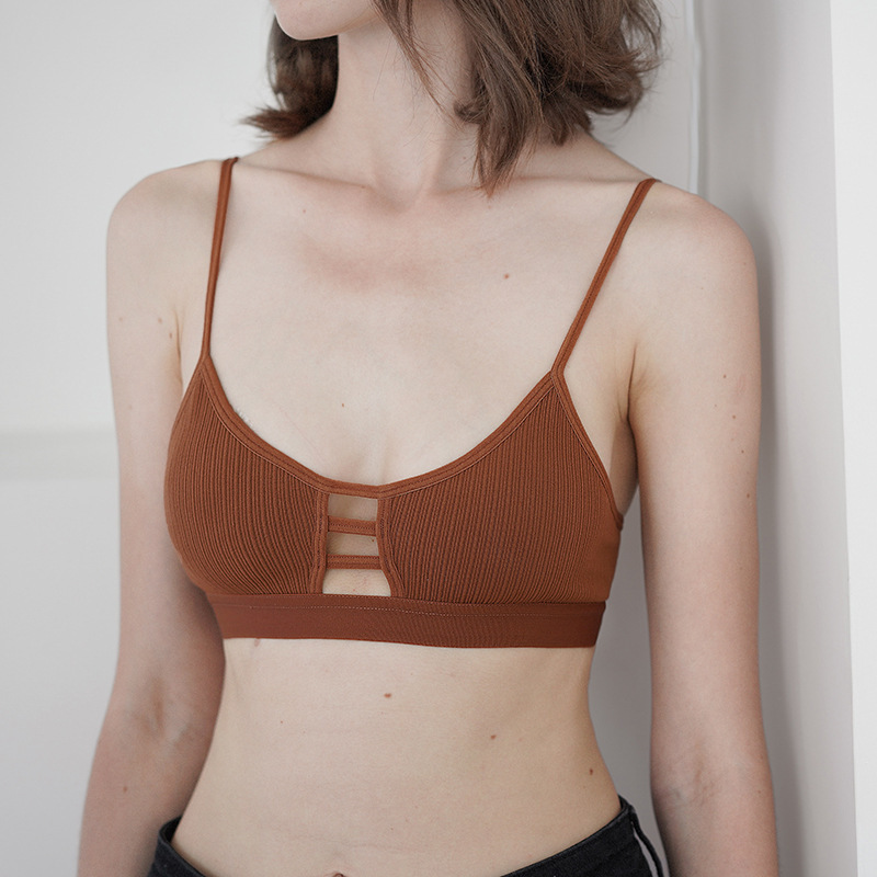 

2020 Women Criss Cross Triple Crop Top Caged Strappy Casual Bra Bralette No Pad