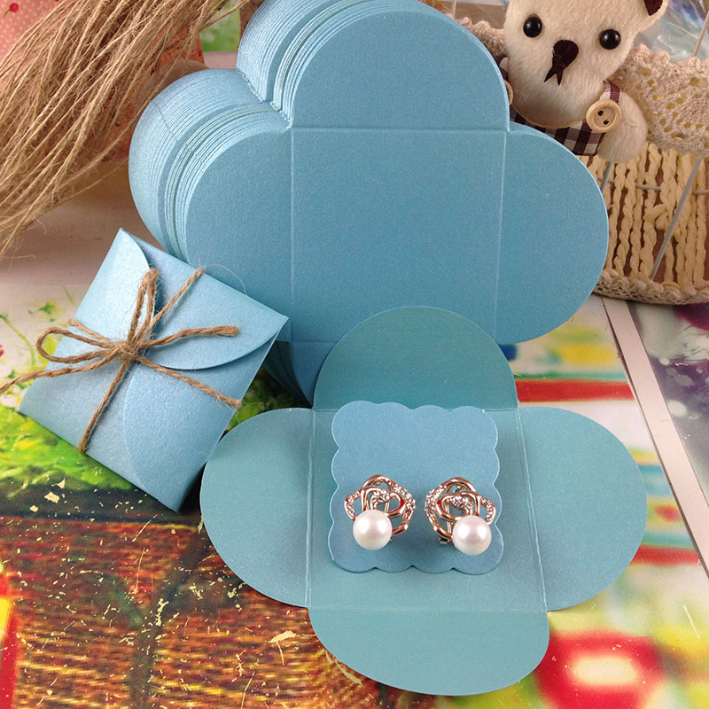 

Size 13*13cm/5*5cm Earrings Gift Boxes Green Paper Card High Quanlit Jewelry Box Whosale 90pcs/lot