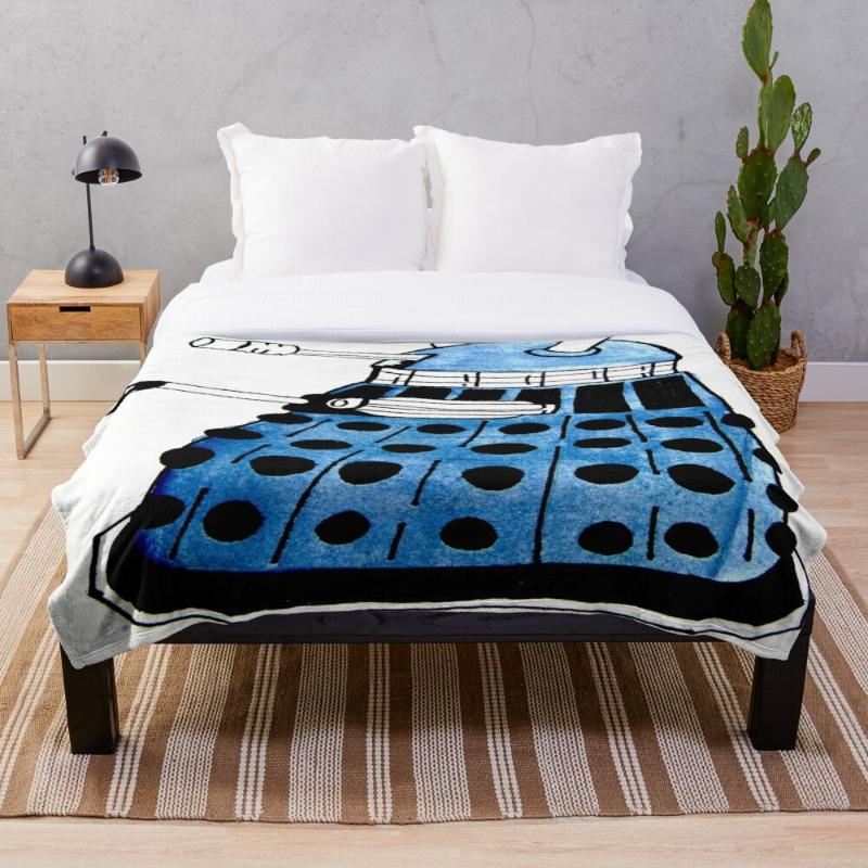 

Soft Blanket for Bed Sherpa Flannel Fleece Blanket Home Travel Sofa Soft Throw Blue Darlek