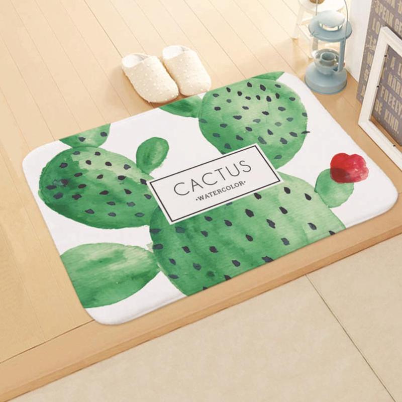 

40*60cm Europe Type 3D Printing Cactus Carpet Hallway Doormat Anti - Slip Bathroom Carpet Absorb Water Kitchen Mat/Rug