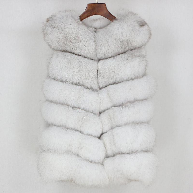 

Luxury Winter Jacket Women 2020 Black Real Fur Vest Coat Natural Big Fluffy Fur Outerwear Streetwear Thick Warm Waistwear, Smaller fur style