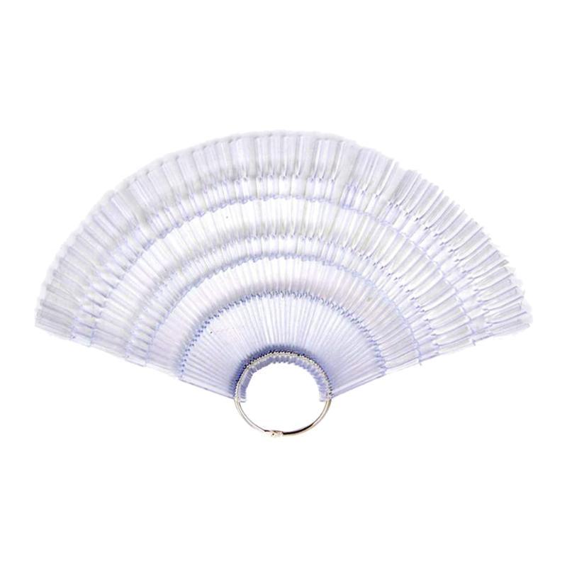 

Display Nail Polish Nail Art Tips Color Sticks Display Fan Practice Starter Ring Clear DIY, White