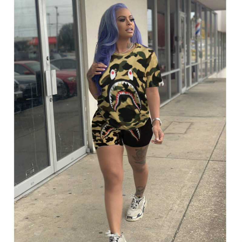 

Woman Designer Luxury Tracksuit Fashion Trend Street Hipster Print Two-piece Girl Sweatsuit Top Quality Wholesale 2020 New Style, Yellow