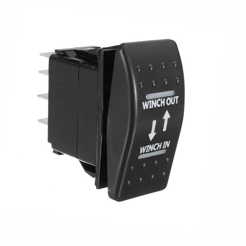 12V 20A 7 Pins Car Winch In Winch Out ON -OFF-ON Rocker Switch Momentary LED-image-493533799