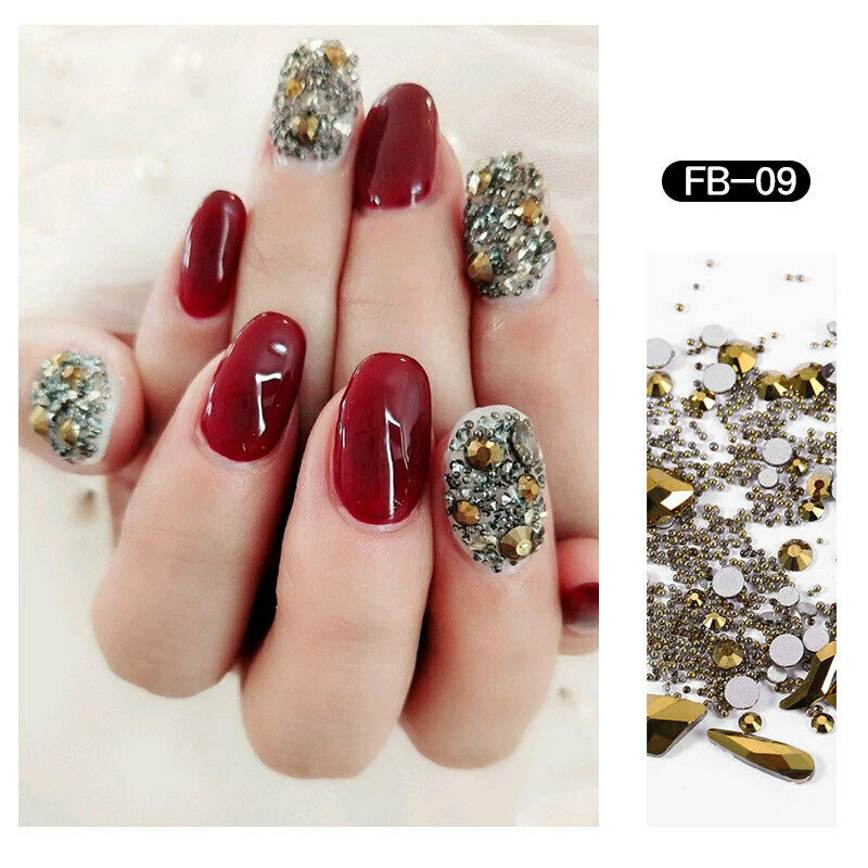 

Stickers Nail 3D DIY Rose Diamond, Jewelry Gemstone Blended Nail Decoration Flashing.A874, Multi
