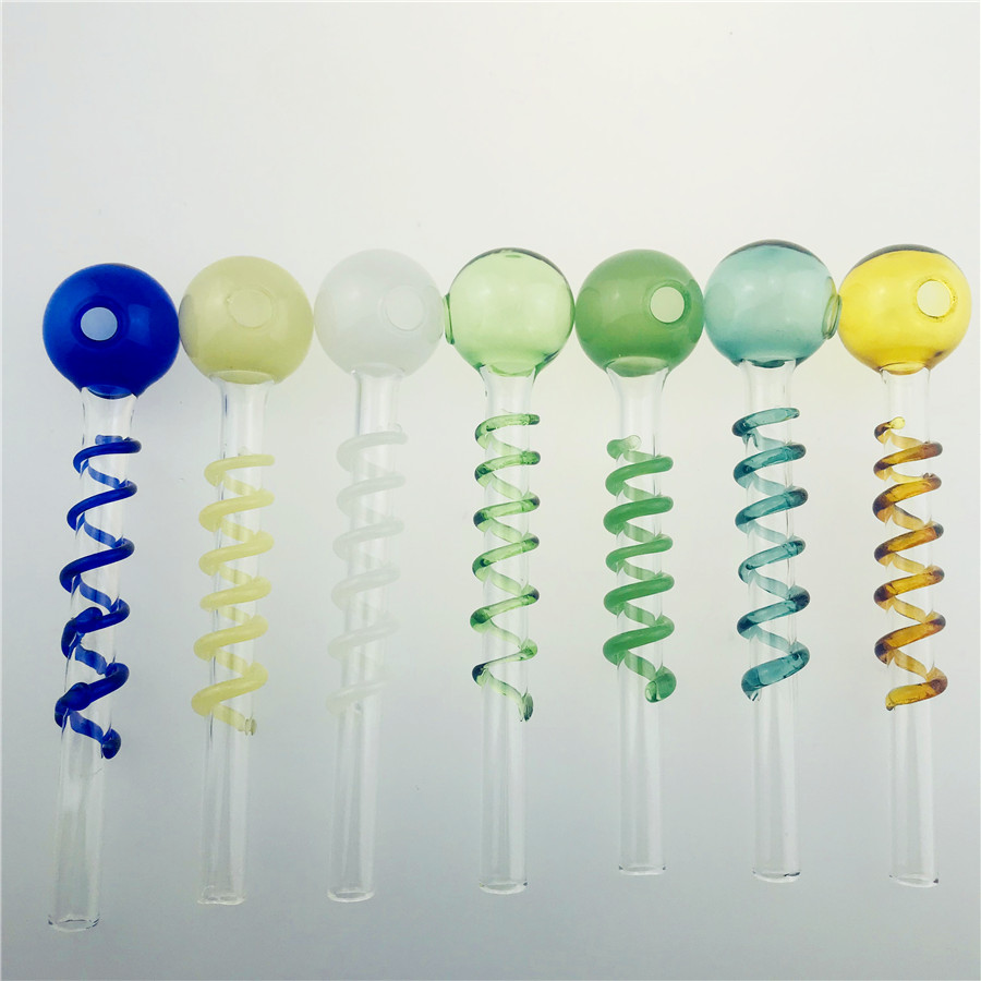 

QBsomk Cheap Price Pryrex Dot Incense Oil Burners Glass Water Pipe Smoking Accessories Helix Glass Oil Burner Adapter Drop Shipping