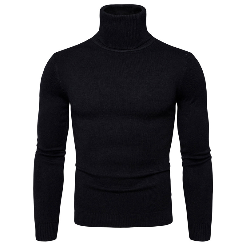 

Men Bottoming Tops Fall Slim Sweaters Warm Autumn Turtleneck Sweaters Black Pullovers Clothing For Man Cotton Knitted Sweater Male Sweaters, Brooch