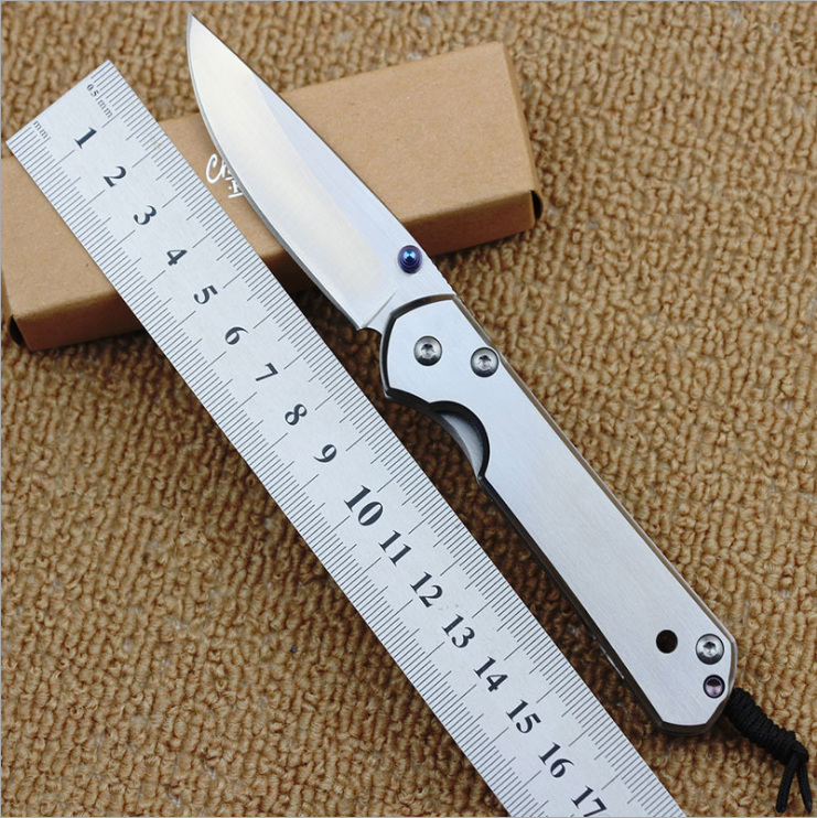 

Chris Reave Large Sebenza 21 Folding Knife 440C Satin Blade, Stainless steel Handles - L21-1000