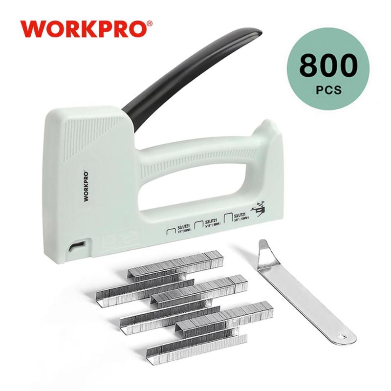 

WORKPRO Light Duty Nail Gun Manual Staple Gun Furniture Nailer Plastic Stapler with 800 Staples 6/8/10mm and Staple Remover