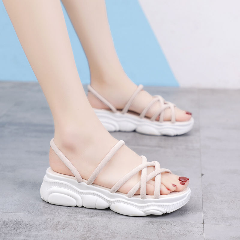 

DropShipping Wedges High Heels Slides Women Designer Creepers Sandals Slippers Peep Toe Brand Women Flip Flops Slip On, Black