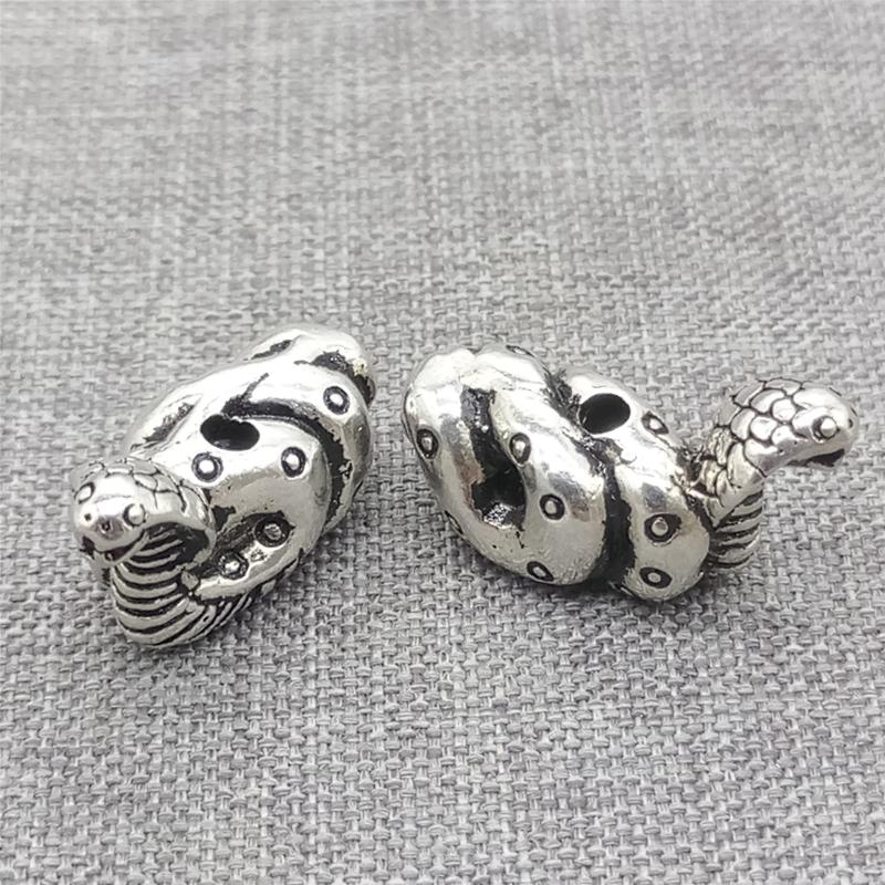 

Other 2pcs Of 925 Sterling Silver Snake Beads 3D For Bracelet