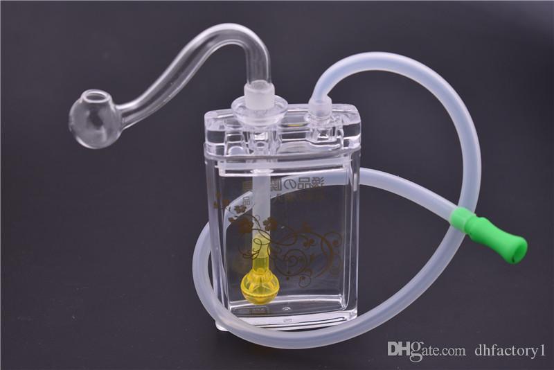 

Mini Travel pot plastic Water Pipes Bongs Pyrex 10mm male Beaker Bong dab oil rig Water Pipes for smoking