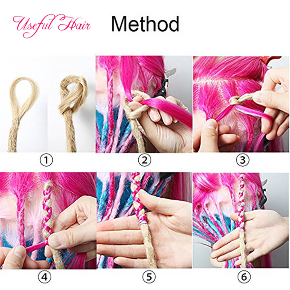 

Braided Synthetic Hair Extension Bohemian Crochet Braids Faux Locs Crochet Hair 20inch Ombre Braiding Extensions Synthetic Dreadlocks, #1