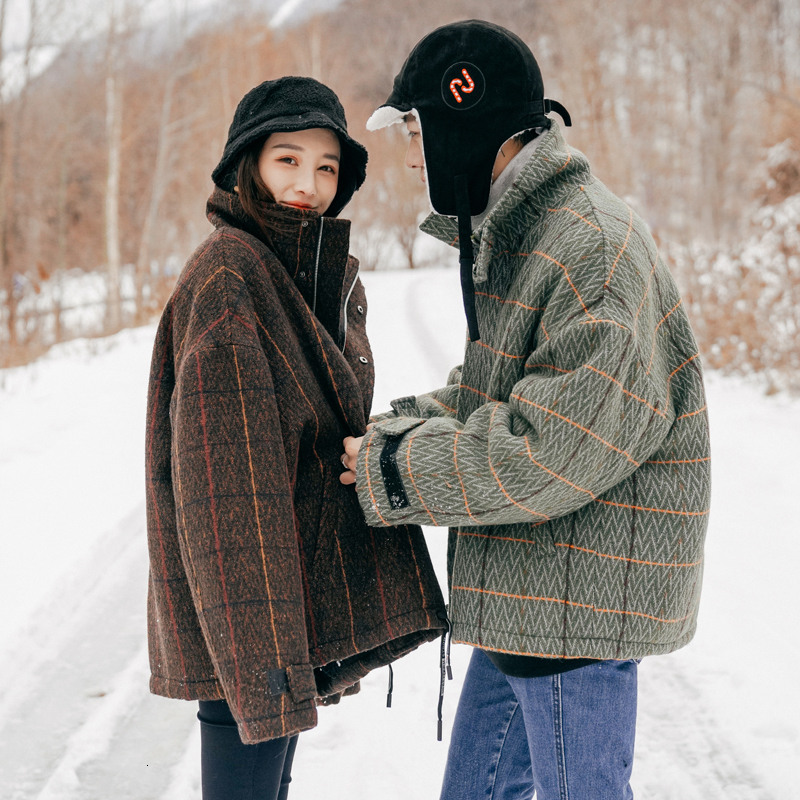 

2019 Men' Loose Cashmere Coat Outerwear Keep Warm Wool Blends Windbreaker Parkas Thickened Cotton Padded Clothes -XL, Black grey