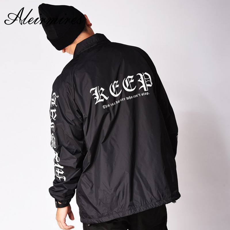 

Hiphop Streetwear Men Poppin Jacket Spring Autumn Letters Printed Turn Down Collar Street Dance Loose Jacket Pink / Black, Black thin