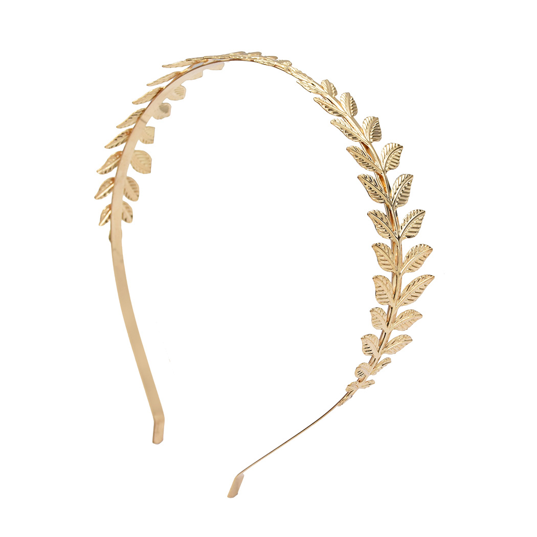 Goldmetallblatt-Brauthaar-Kamm-griechischer Haarband-Frauen-Haarschmuck elegant