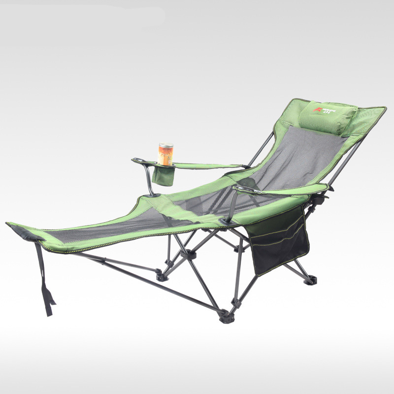 

Outdoor folding recliner portable back fishing chair wild camping leisure beach stool Oxford Cloth stainless steel folding chair