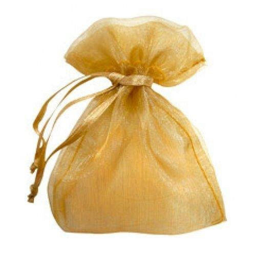 

100- 1 Golden Organza Bags candy bags 7*9cm . CNIM Hot