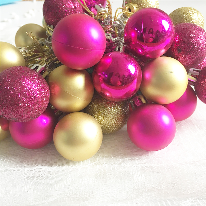 

Newest 24Pcs 30mm new year Christmas Xmas Tree Ball Bauble Hanging Party Wedding party DIY Decoration 9z HH181