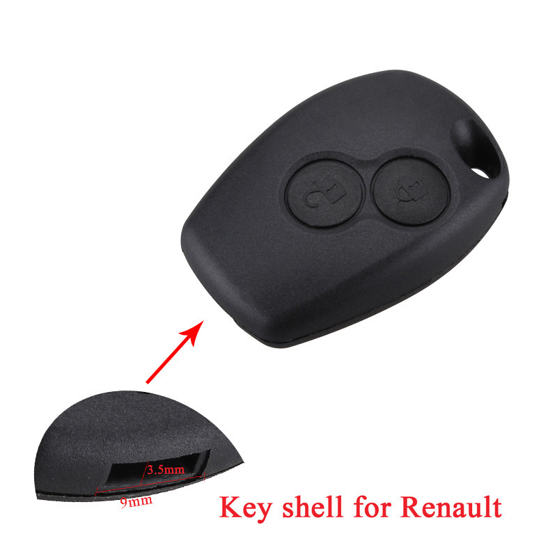 

2buttons Replacement Car Key Shell For Renault Duster Clio Dacia 3 Twingo Logan Sandero Modus Key Case Without Blade., Black