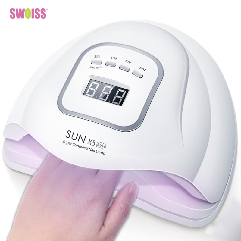 

SWOISS Manicure 120W Phototherapy Machine Induction Baking Lamp UV Dryer Nail Polish Gel Quick Drying Machine Led Light Tool, White