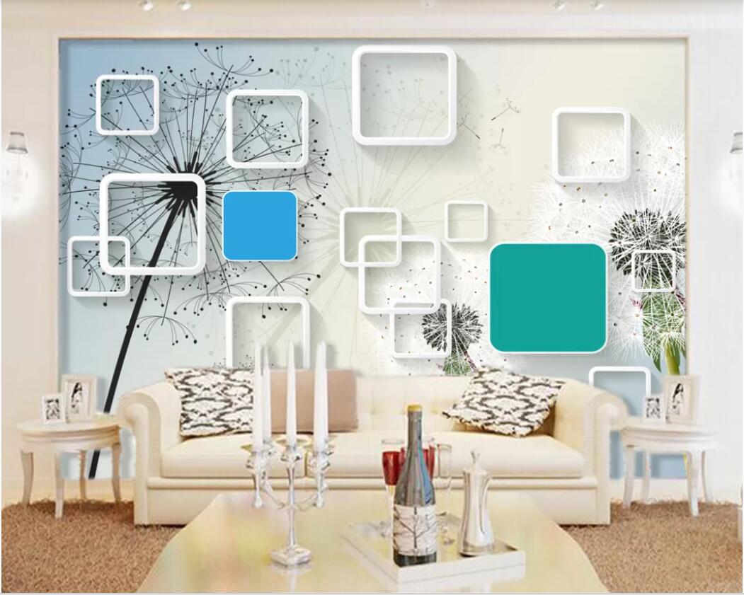 

3d room wallpaper custom photo mural 3D hand drawn dreamy dandelion background wall painting mural wall art canvas wallpaper for walls 3 d, Non-woven fabric