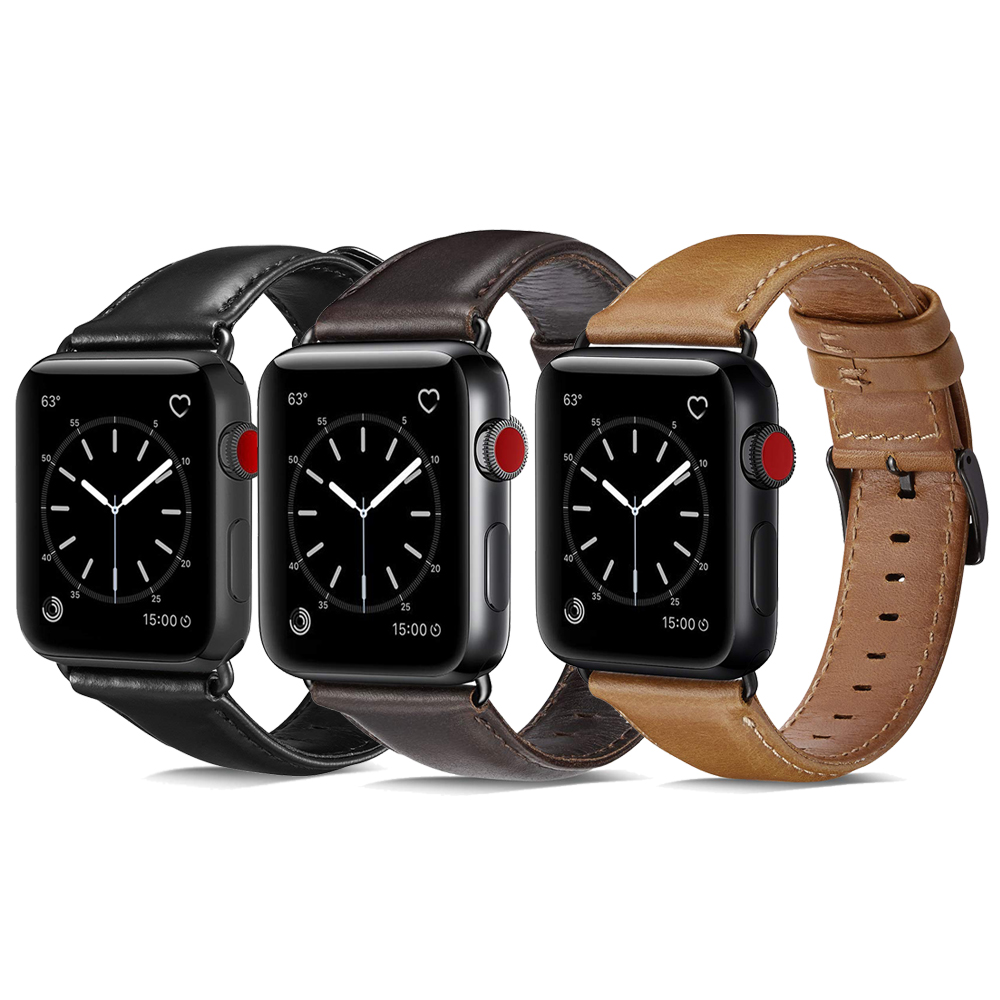 iwatch black leather band