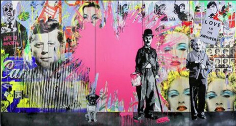 

Mr Brainwash Oil Painting On Canvas Banksy Graffiti Art Charlie Chaplin Wall Art Home Decor Handpainted &HD Print 191021