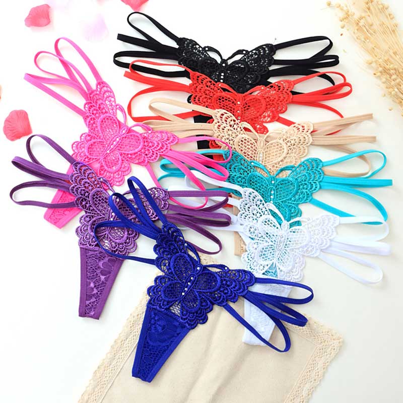 

Lace Butterfly Briefs g-stings Hollow Bandage Waist panties Sexy Thong G String T Back Women Underwear panty Lingerie Clothes 190499