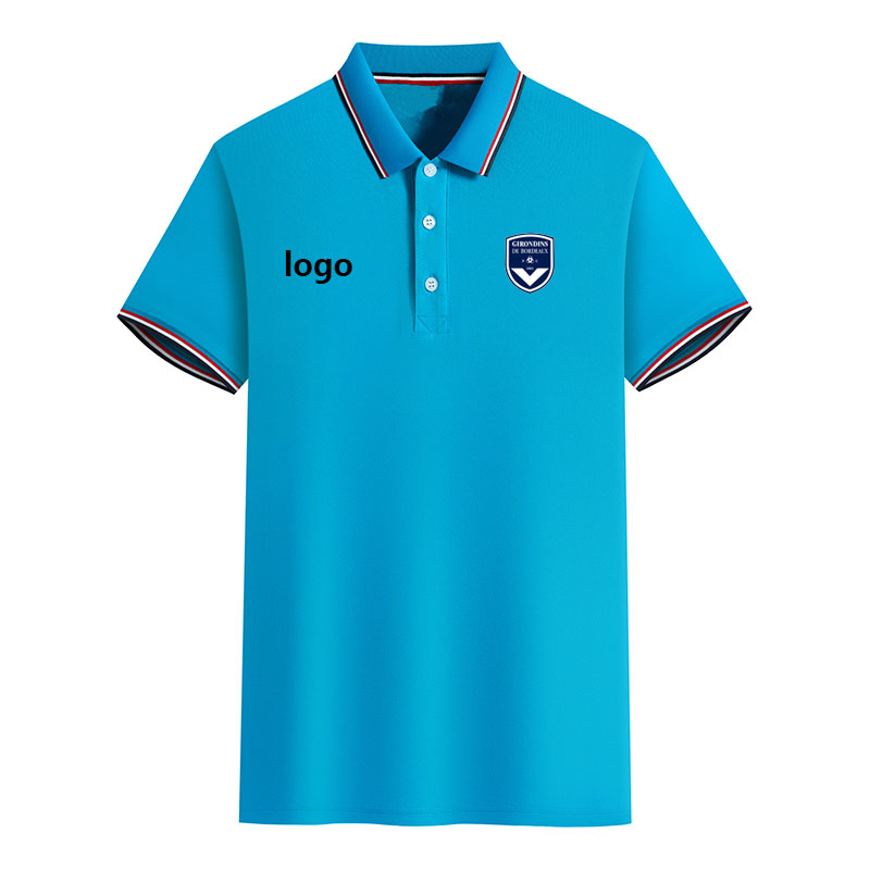 

FC Girondins de Bordeaux Summer Men's Slim Fit Golf Polo T-Shirt Short Sleeve Polo Casual T shirt Sportswear, Gray;blue