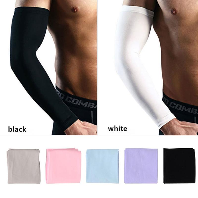 

UV Protection Running Arm Sleeves Breathable Basketball Elbow Pad Fitness Armguards Sports Cycling Arm Warmers X84A