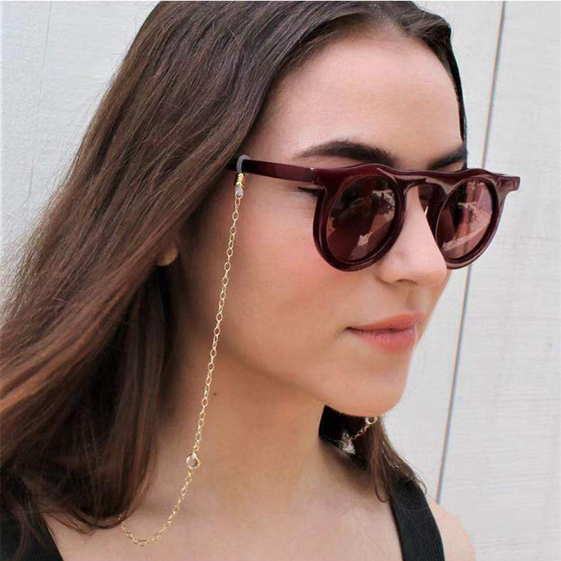 

Fashion Rhinestones Reading Glasses Chain For Women Golden Metal Sunglasses Cords Eyeglass Lanyard Hold Straps Eyewear Retainer