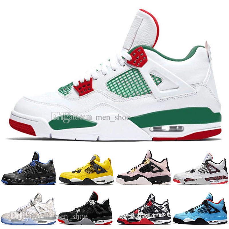 

With Box Discount Newest Bred 4 IV 4s What The Cactus Jack Laser Wings Mens Basketball Shoes Eminem Pale Citron Men Sports Designer Sneakers, #19