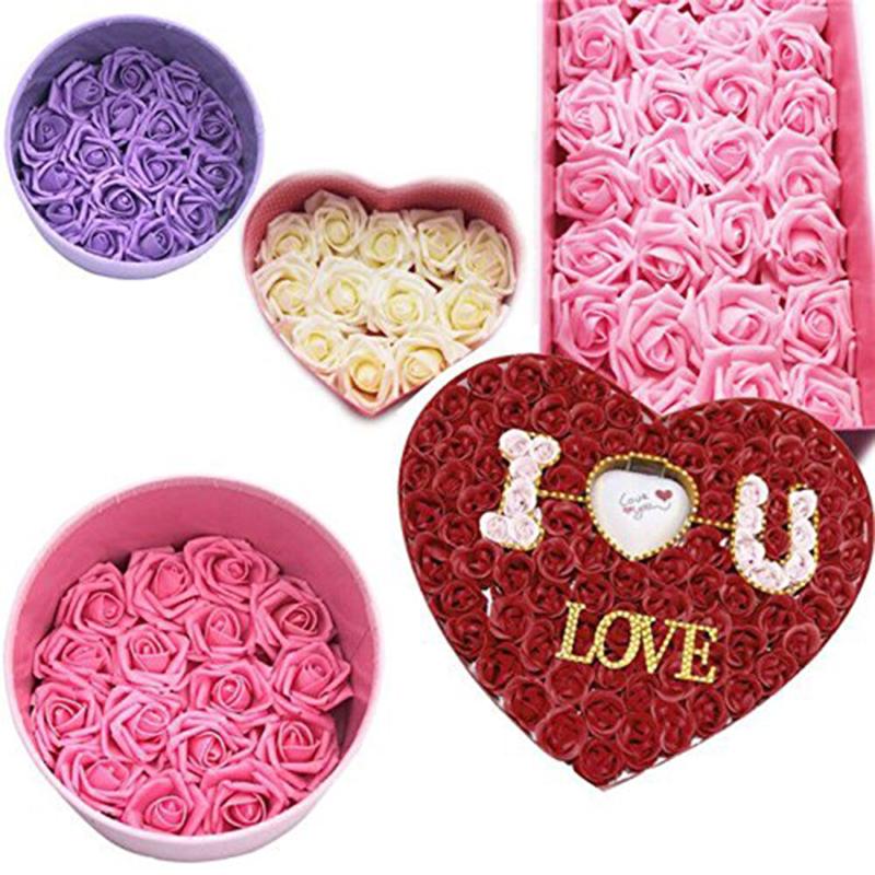 

Hot Sale 50PCS 6CM Foam Wedding Decorative Fake Flowers Christmas Decor For Home DIY Gifts Artificial Flowers, 06