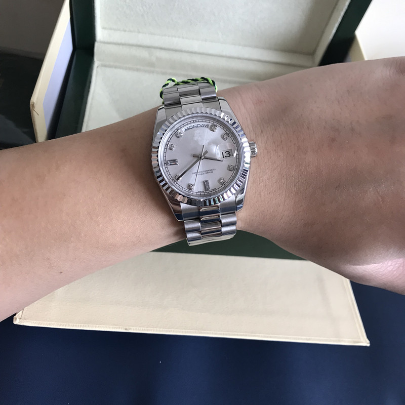 Popular luxury watch men's automatic self blowing 40mm 18K stainless steel DATEJUST daydate watch without battery 2813 presidential strap-image-541355437
