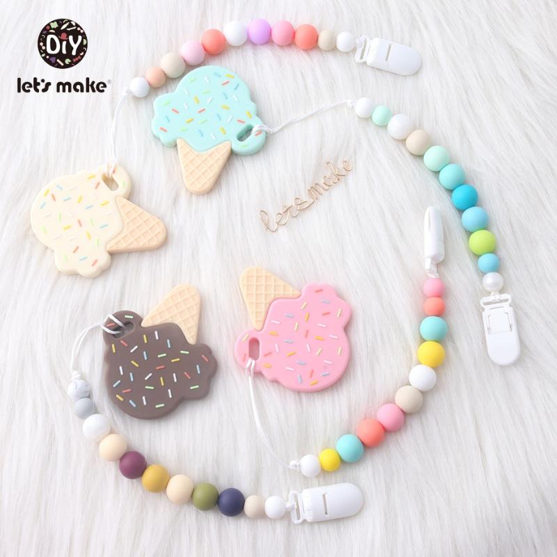 

Let's Make Silicone Pacifier Clip Chain Baby Product Promotion Baby Shower Gift Teething Silicone Beads Dummy Clip Chains