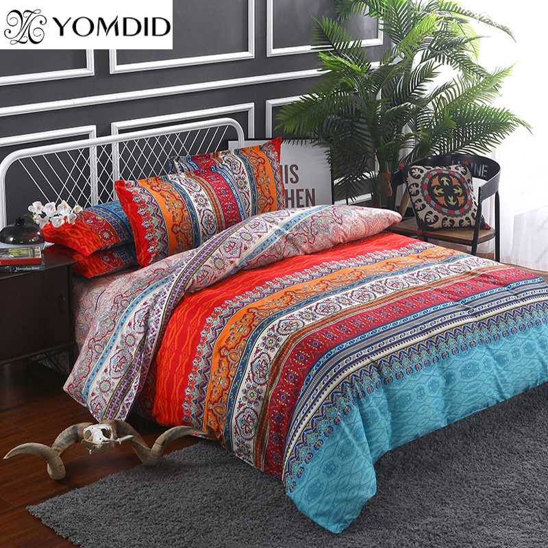 

Bohemian bedding sets 3/4pcs Mandala duvet cover set Flat sheet Pillowcase /Full/Queen/king size bedding set bed linens, 04