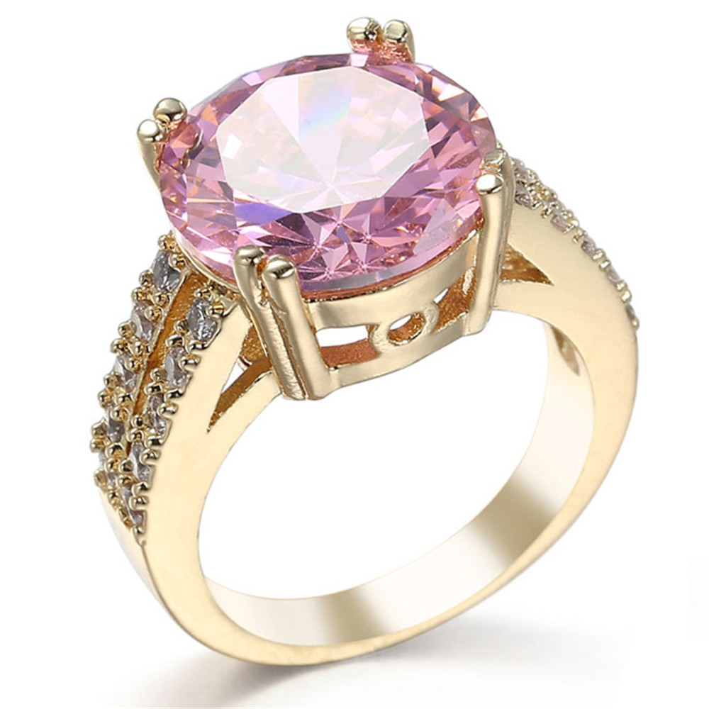 ring goldene prinzessin krone bunte braut rosa frauen crystal finger