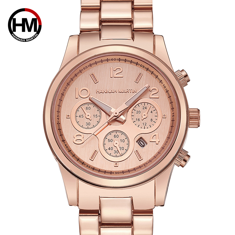 Reloj Mujer Hannah Martin Women Watches Top Brand Luxury Rose Gold Ladies Calendar Quartz Wrist Watch Clock Woman Montre Femme-image-498170365